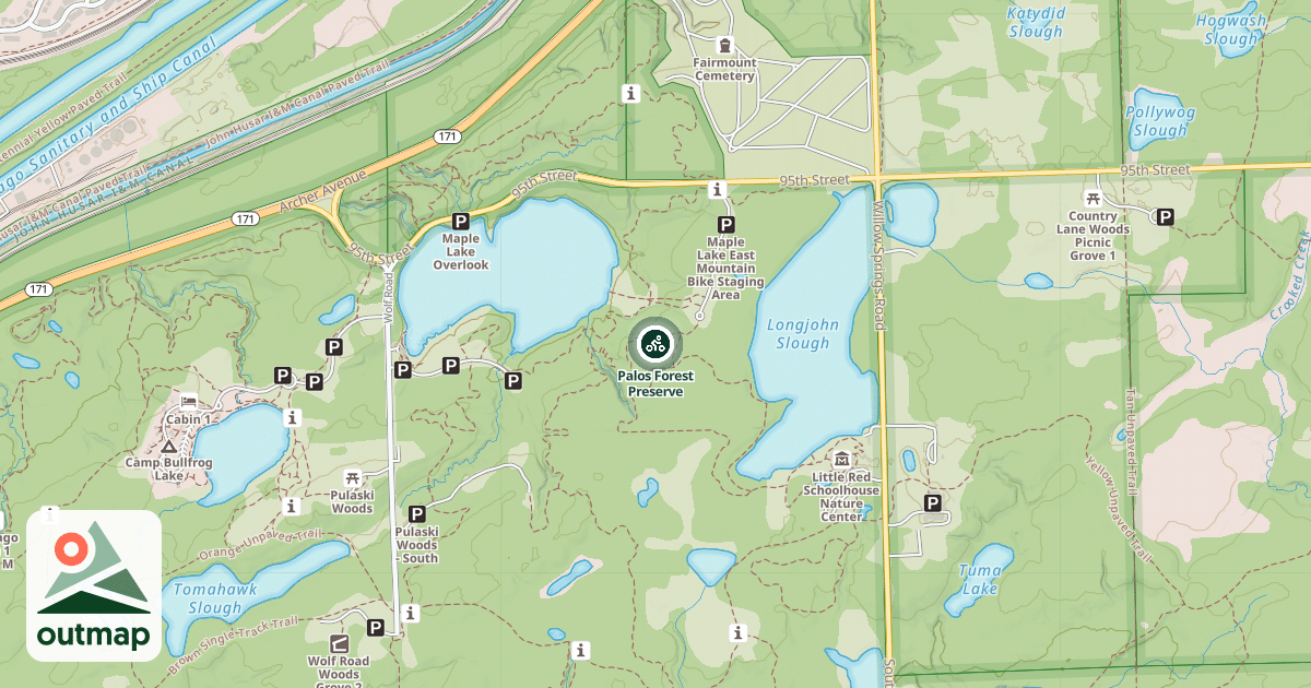 Map of Palos Forest Preserve