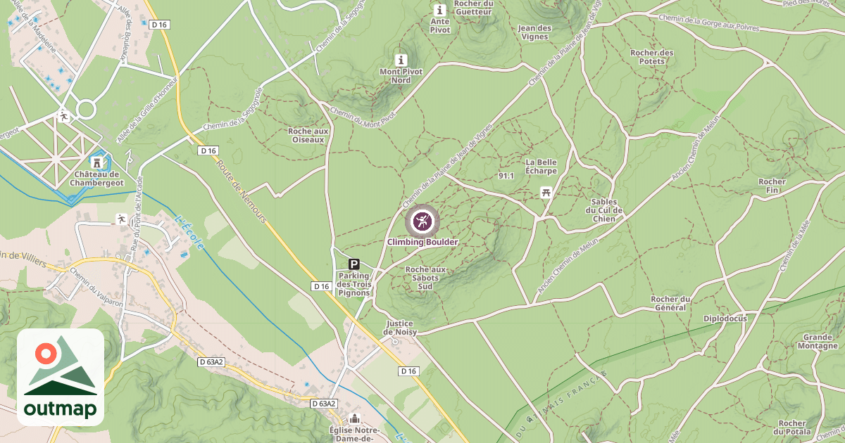 Map of Climbing Boulder