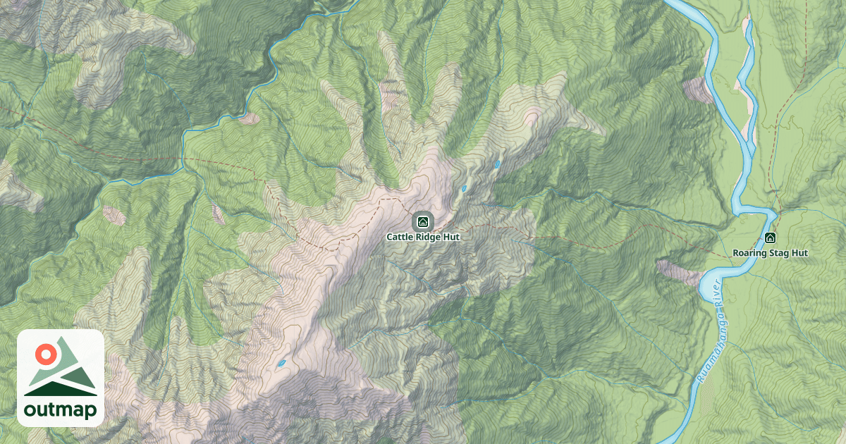 Map of Cattle Ridge Hut