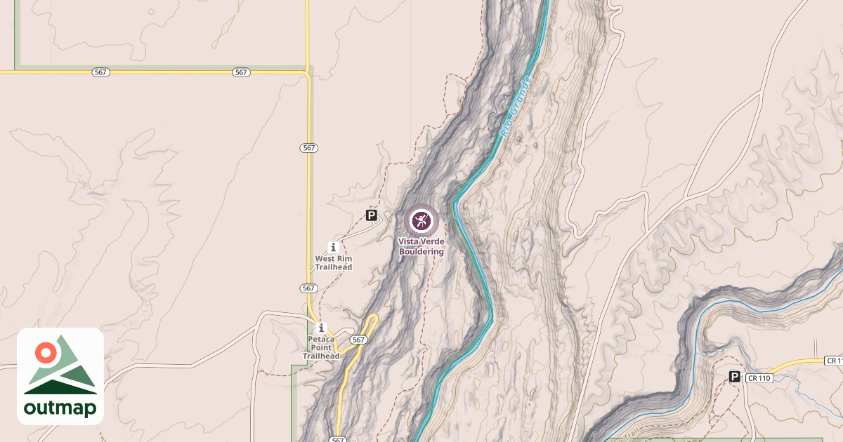 Map of Vista Verde Bouldering