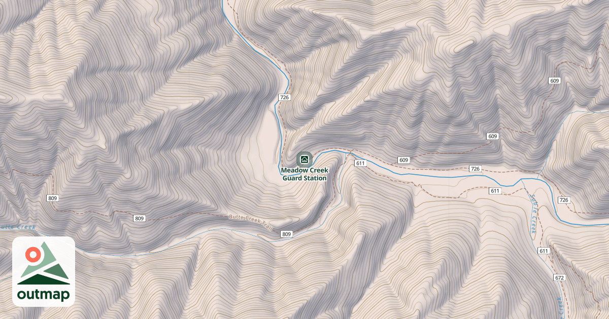 Map of Meadow Creek Guard Station