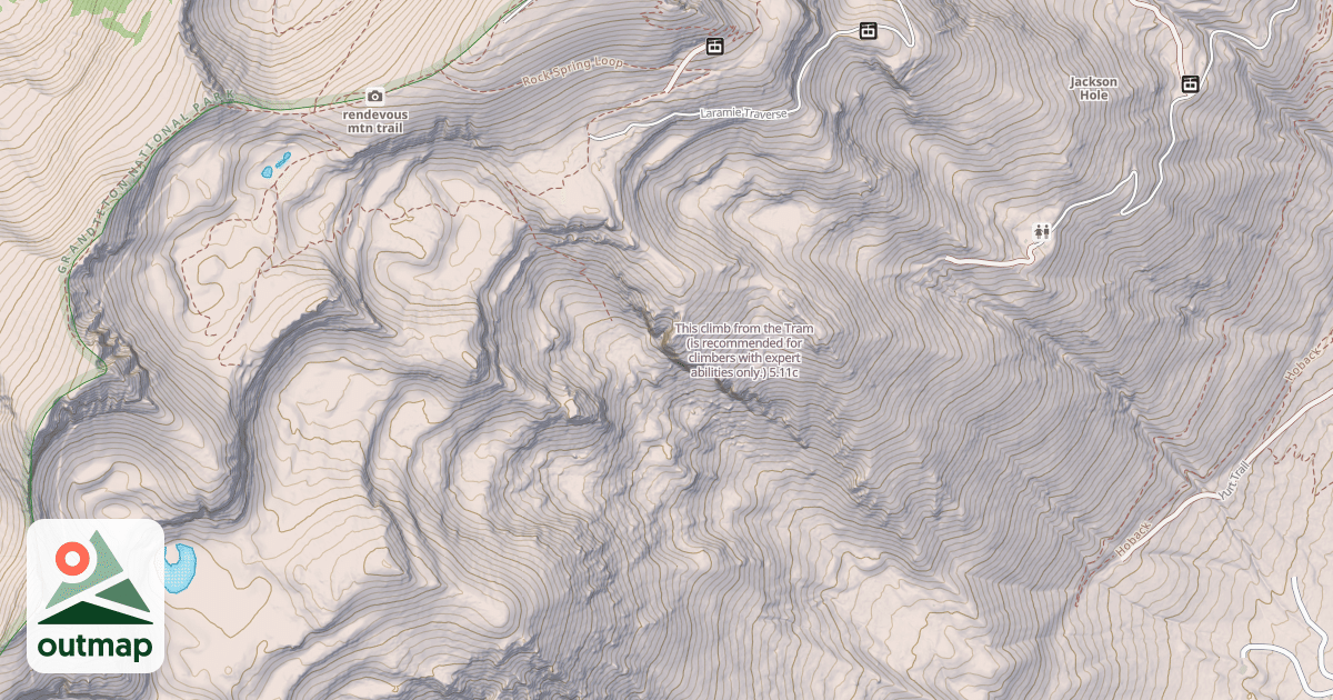 Map of This climb from the Tram (is recommended for climbers with expert abilities only.)