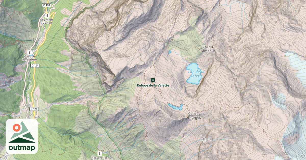 Map of Refuge de la Valette