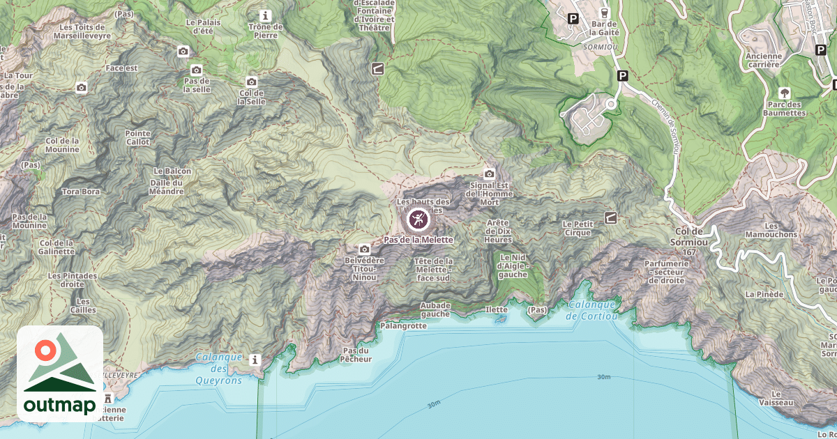 Map of Pas de la Melette