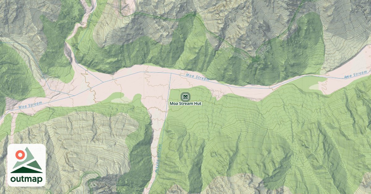 Map of Moa Stream Hut