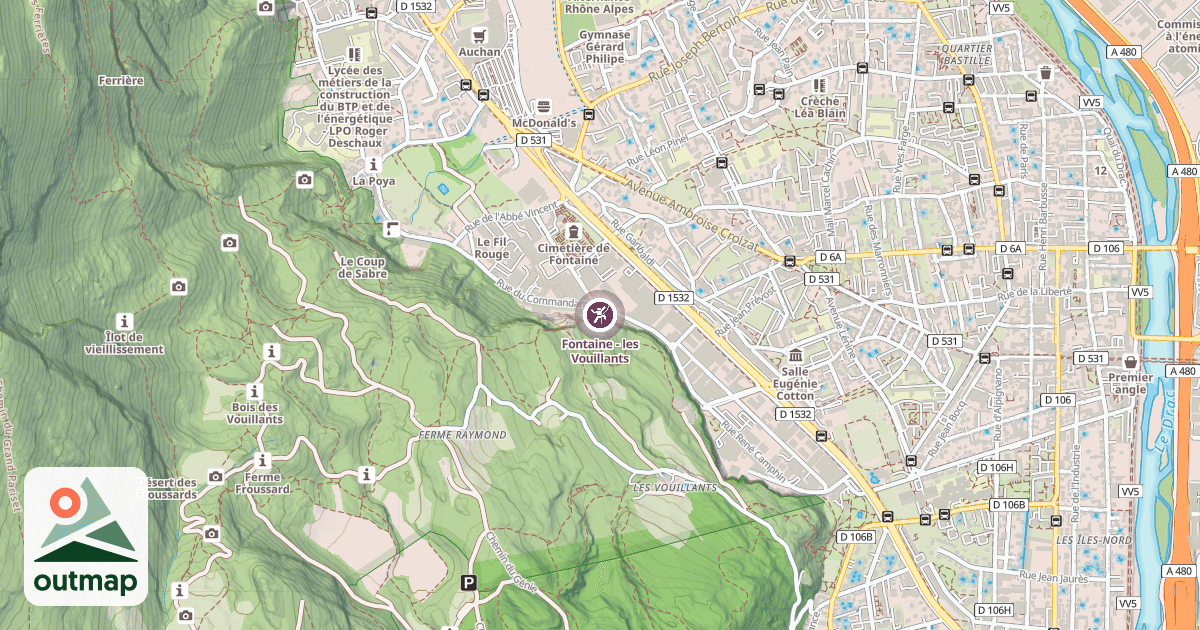 Map of Fontaine - les Vouillants