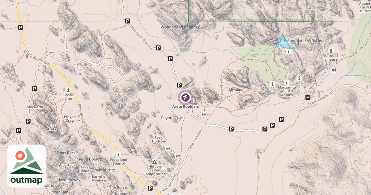 Map of Arete Boulders