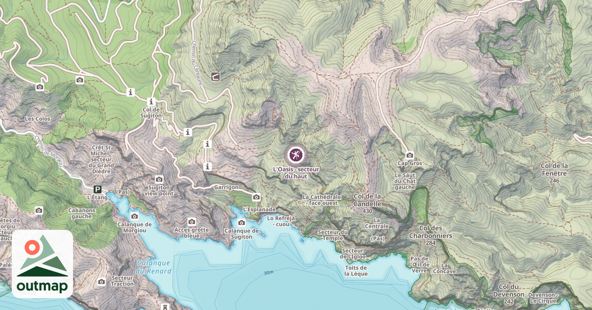 Map of L'Oasis - secteur du haut