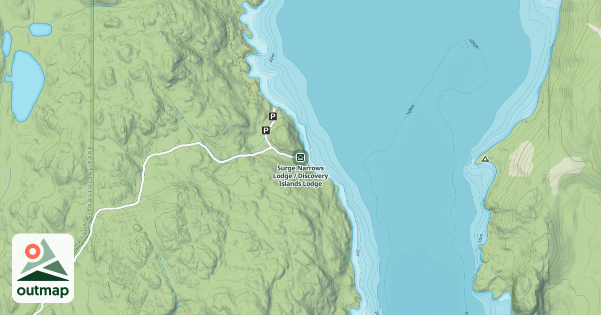 Map of Surge Narrows Lodge / Discovery Islands Lodge