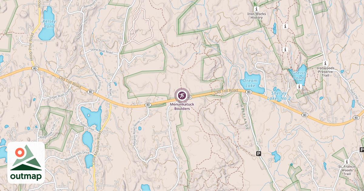 Map of Menunkatuck Boulders