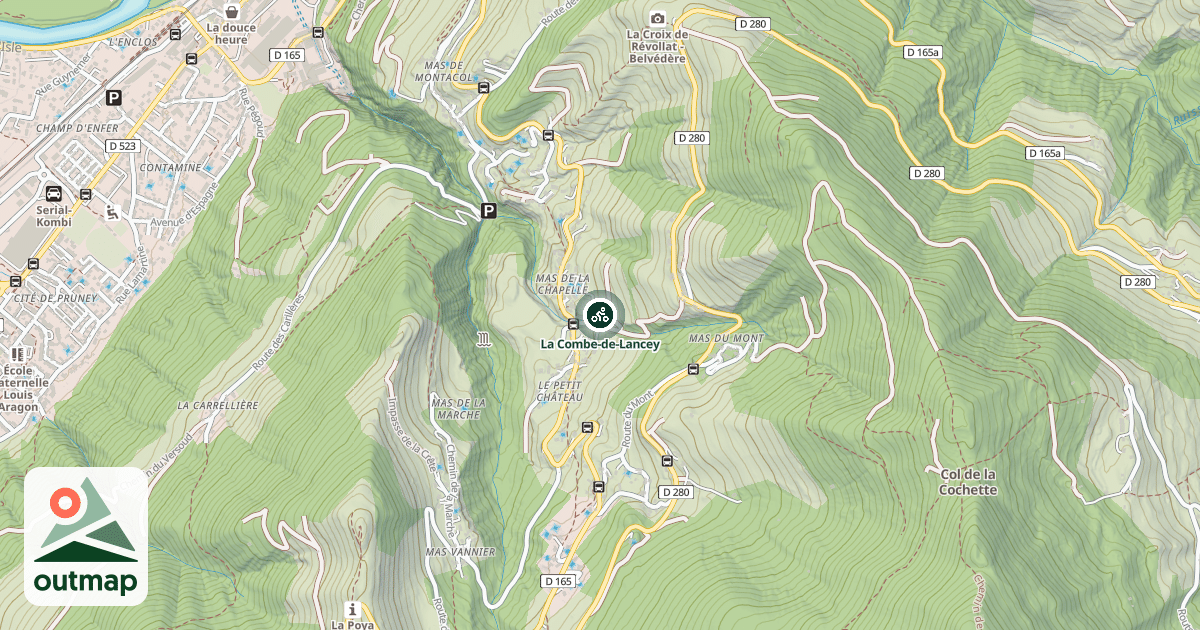 Map of La Combe-de-Lancey