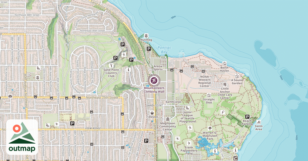 Map of Mountaineers Climbing Wall