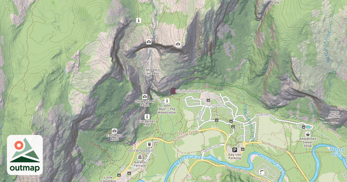Map of Climbing Route Top