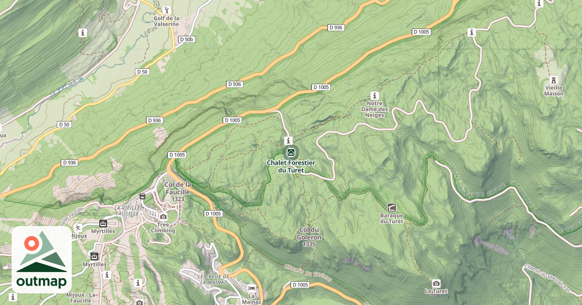 Map of Chalet Forestier du Turet