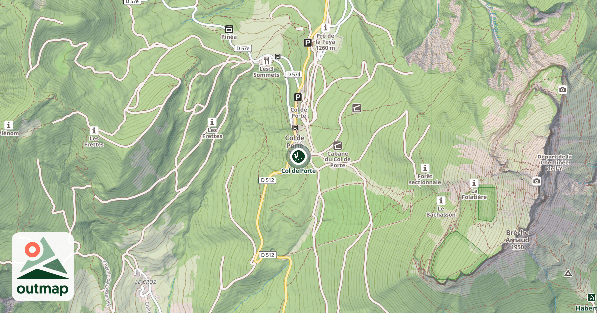 Map of Col de Porte