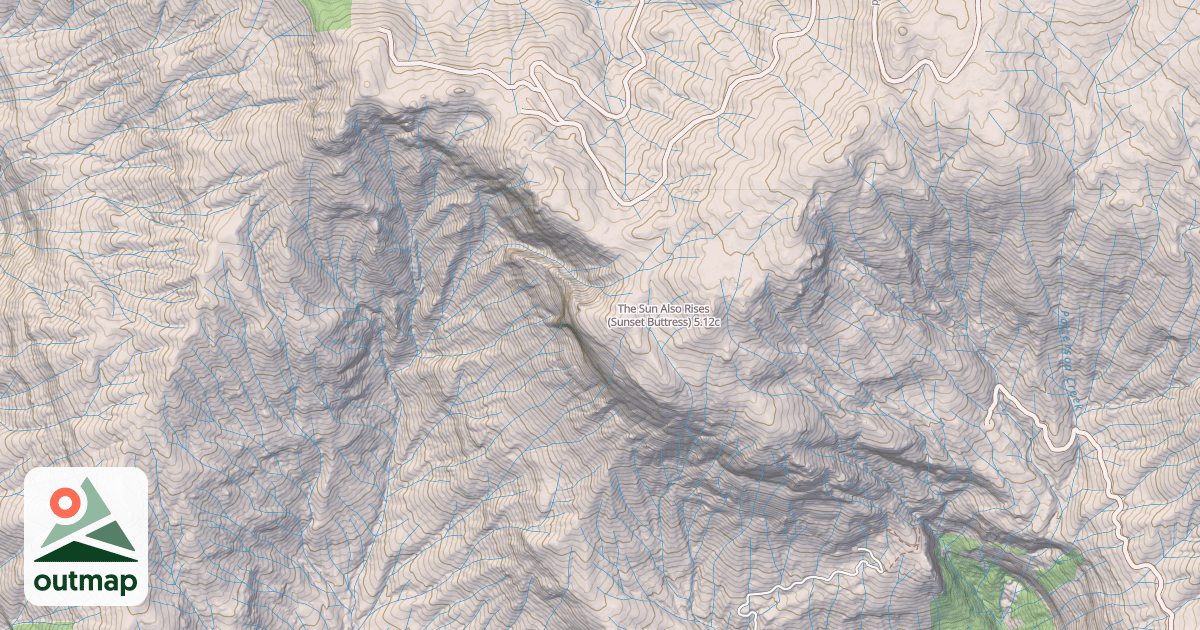 Map of The Sun Also Rises (Sunset Buttress)