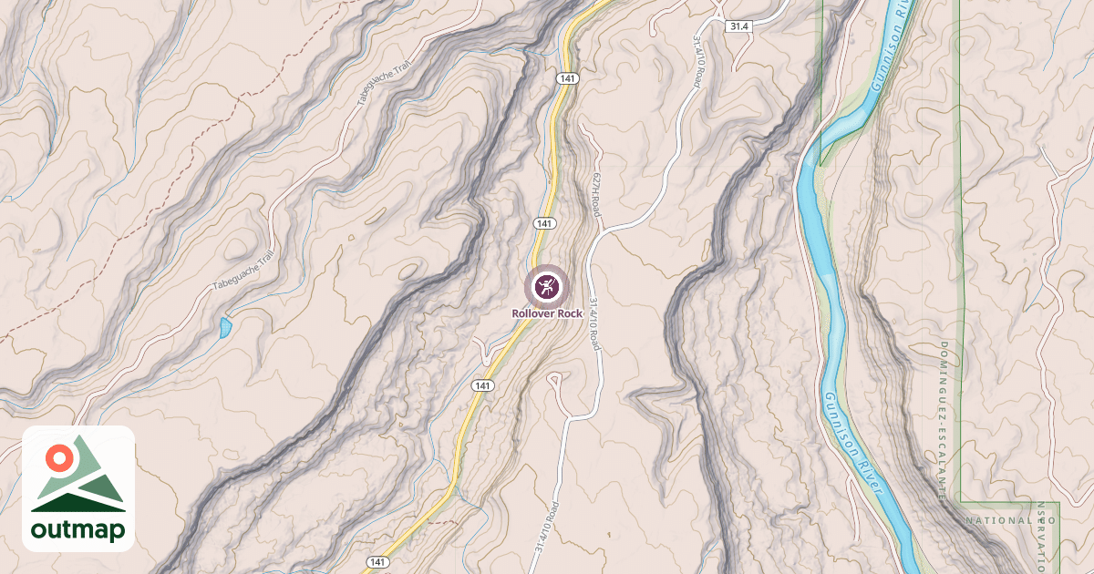 Map of Rollover Rock
