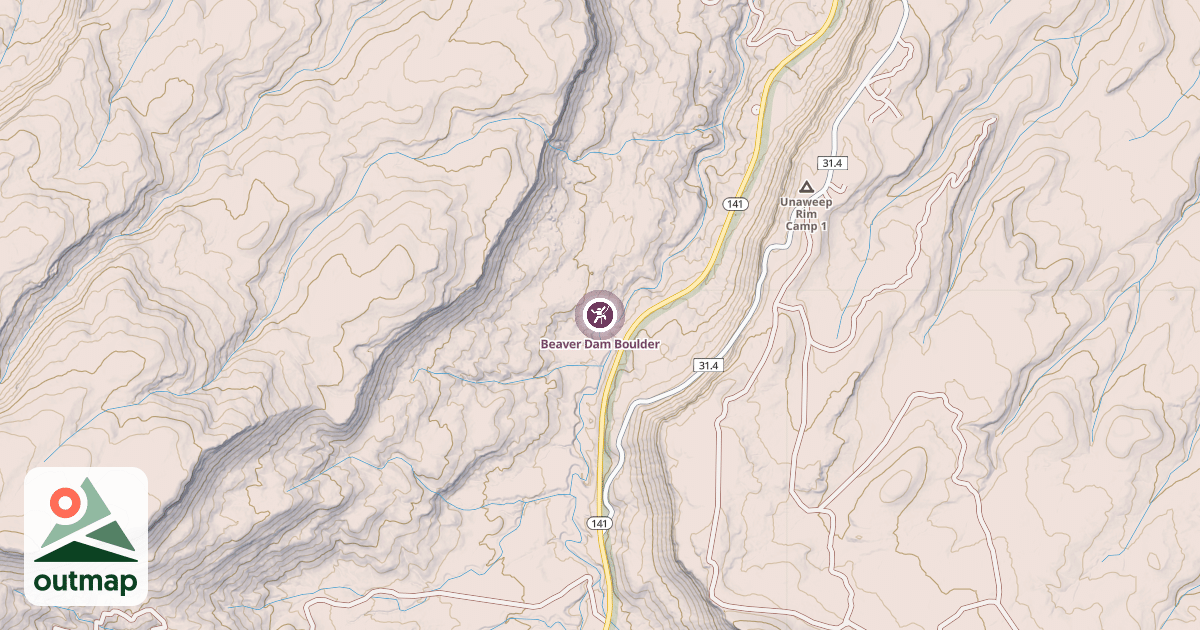 Map of Beaver Dam Boulder