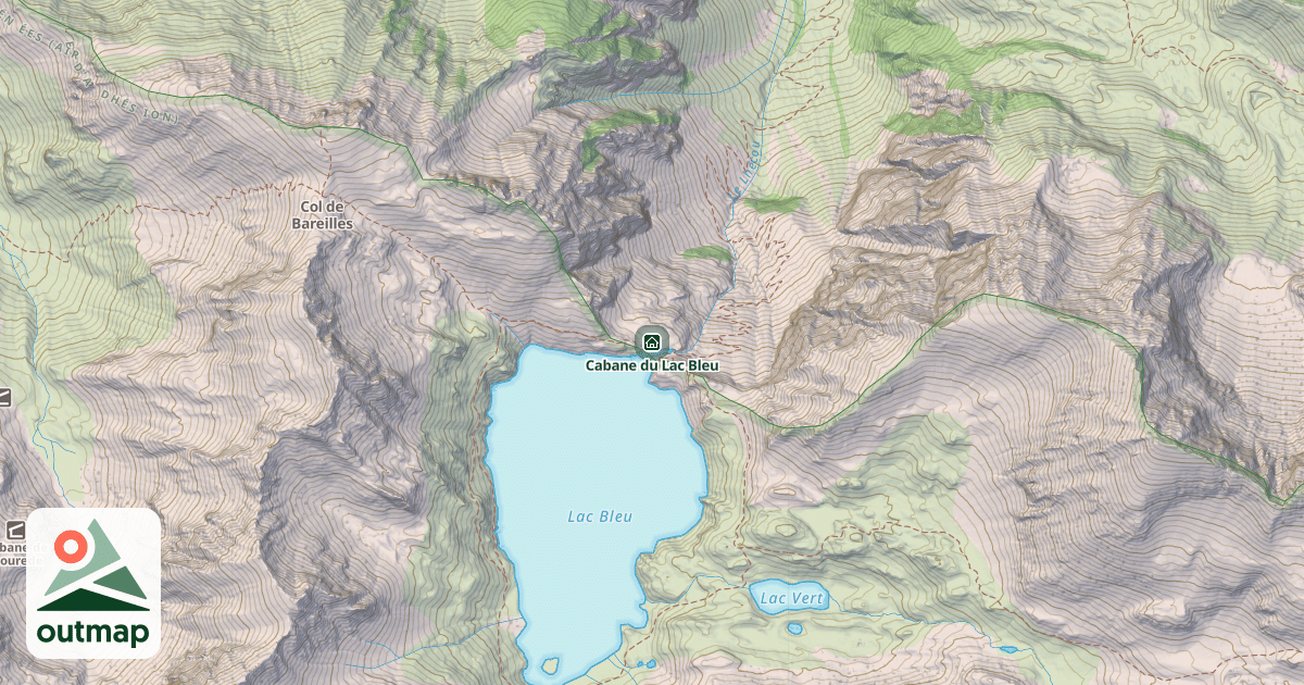 Map of Cabane du Lac Bleu
