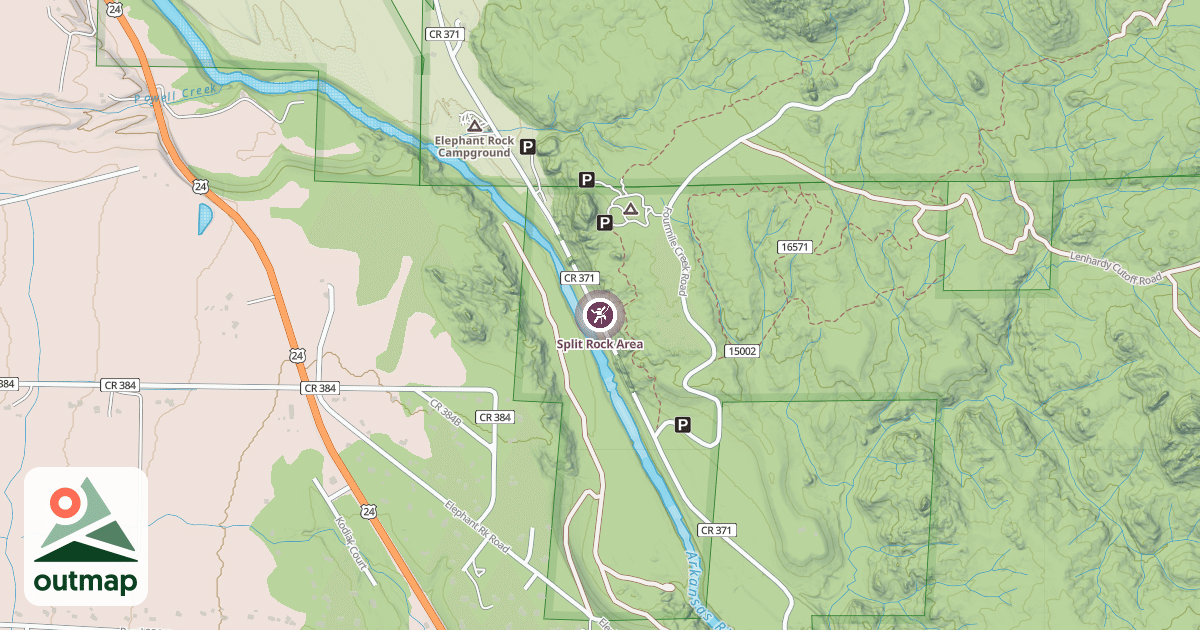 Map of Split Rock Area