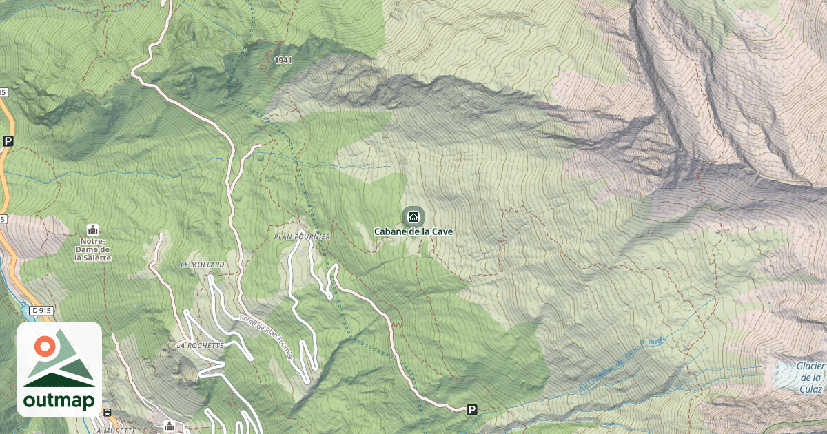 Map of Cabane de la Cave