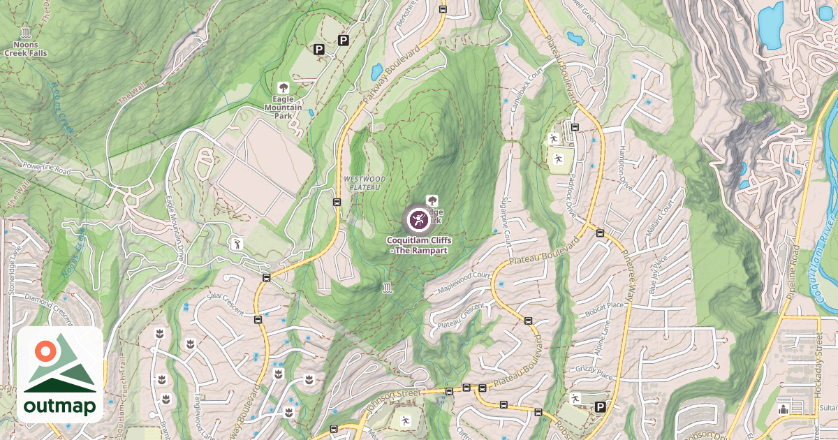 Map of Coquitlam Cliffs - The Rampart