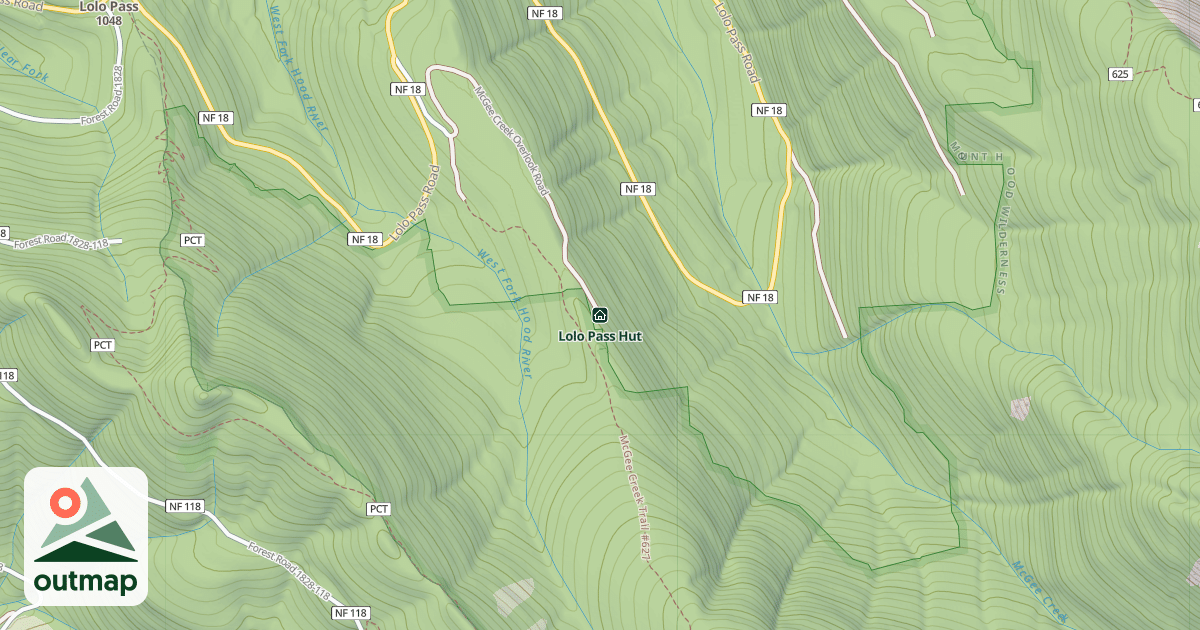Map of Lolo Pass Hut