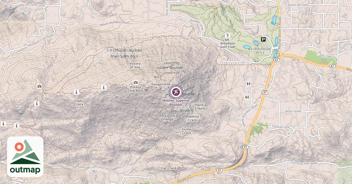 Map of Mother Superior Boulder