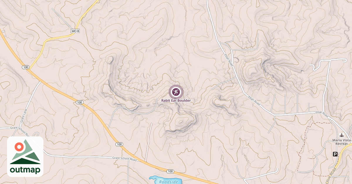 Map of Rabit Ear Boulder