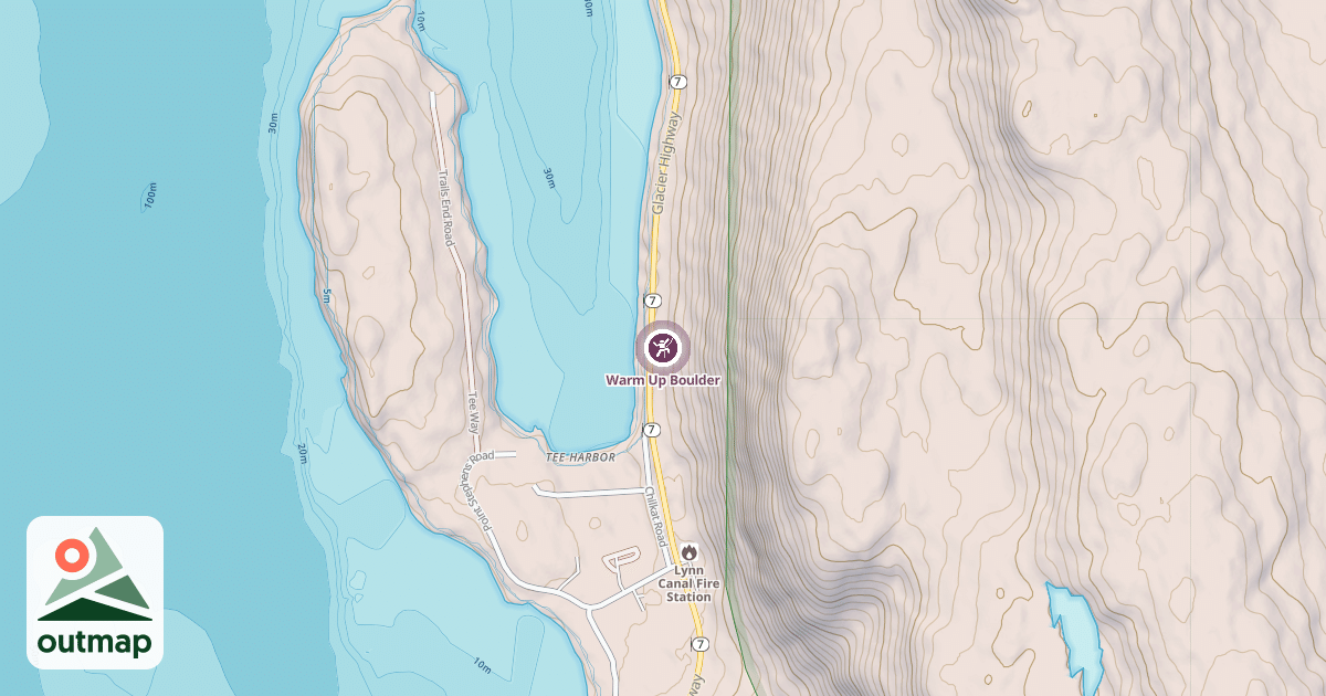 Map of Warm Up Boulder