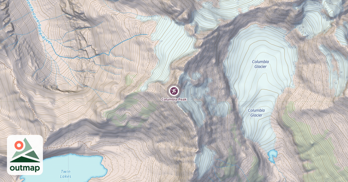 Map of Columbia Peak