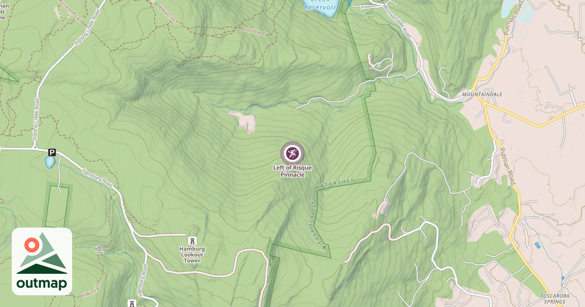 Map of Left of Risque Pinnacle