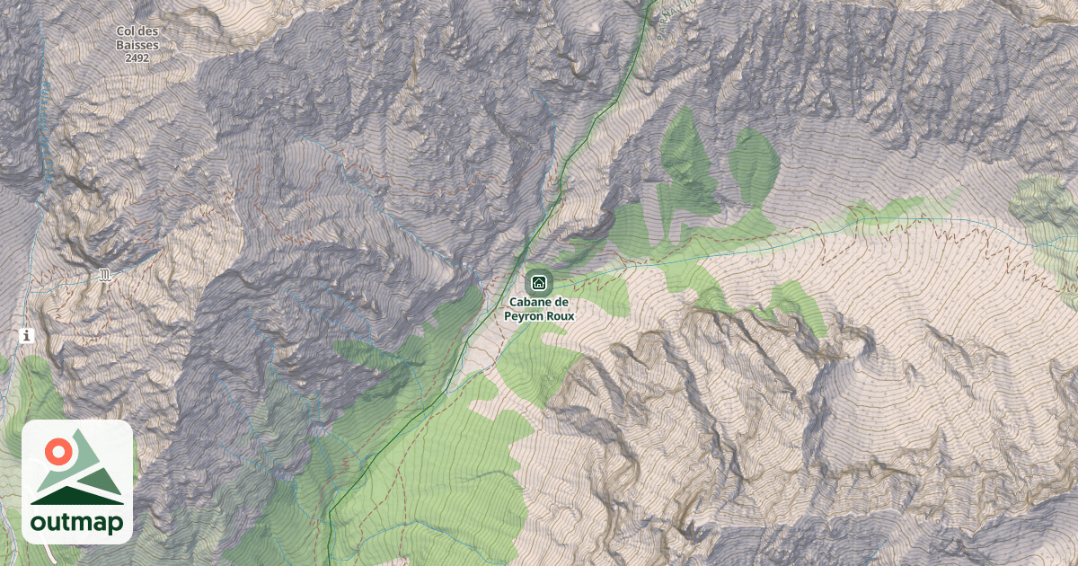Map of Cabane de Peyron Roux