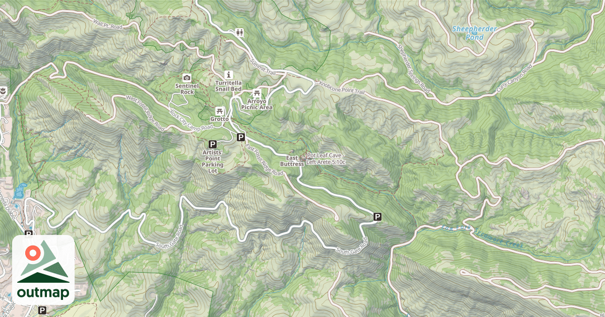 Map of Pot Leaf Cave - Left Arete