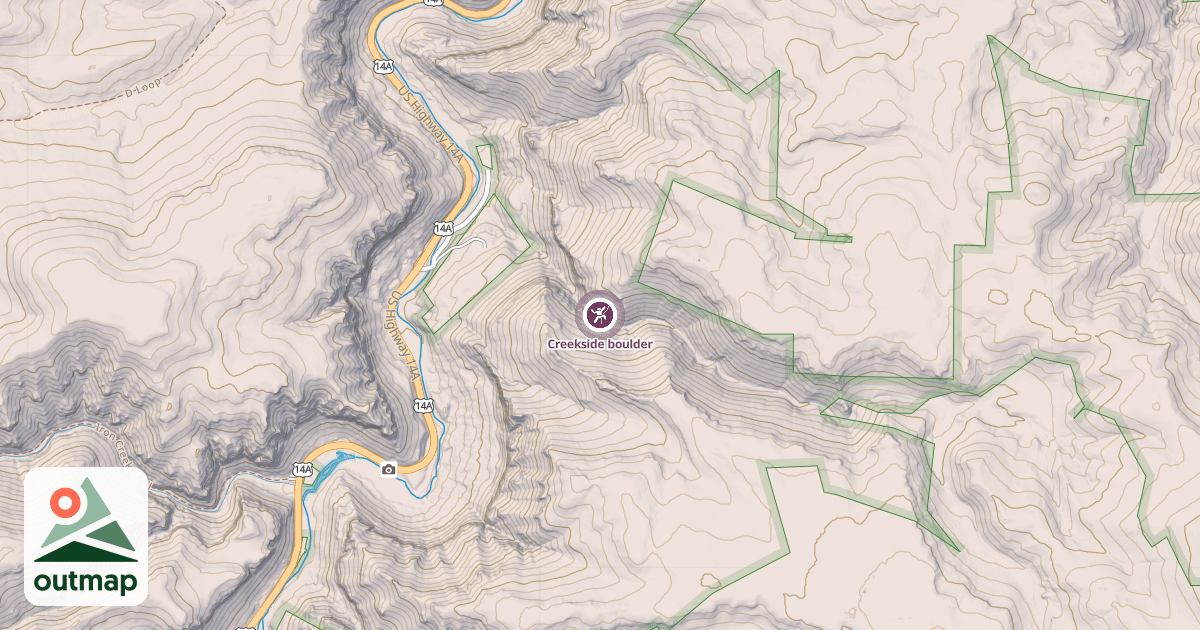 Map of Creekside boulder