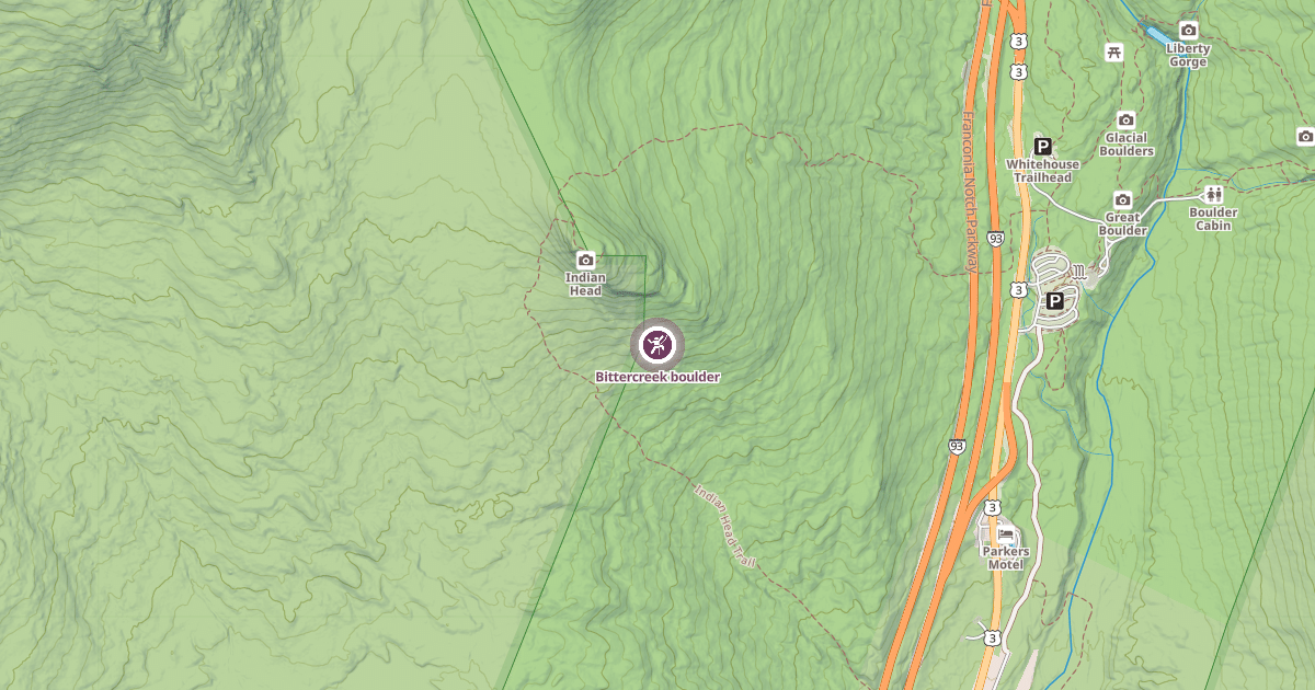 Map preview of Bittercreek boulder