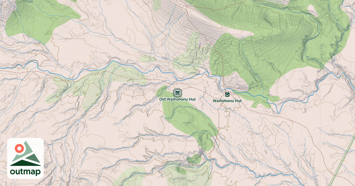 Map of Old Waihohonu Hut