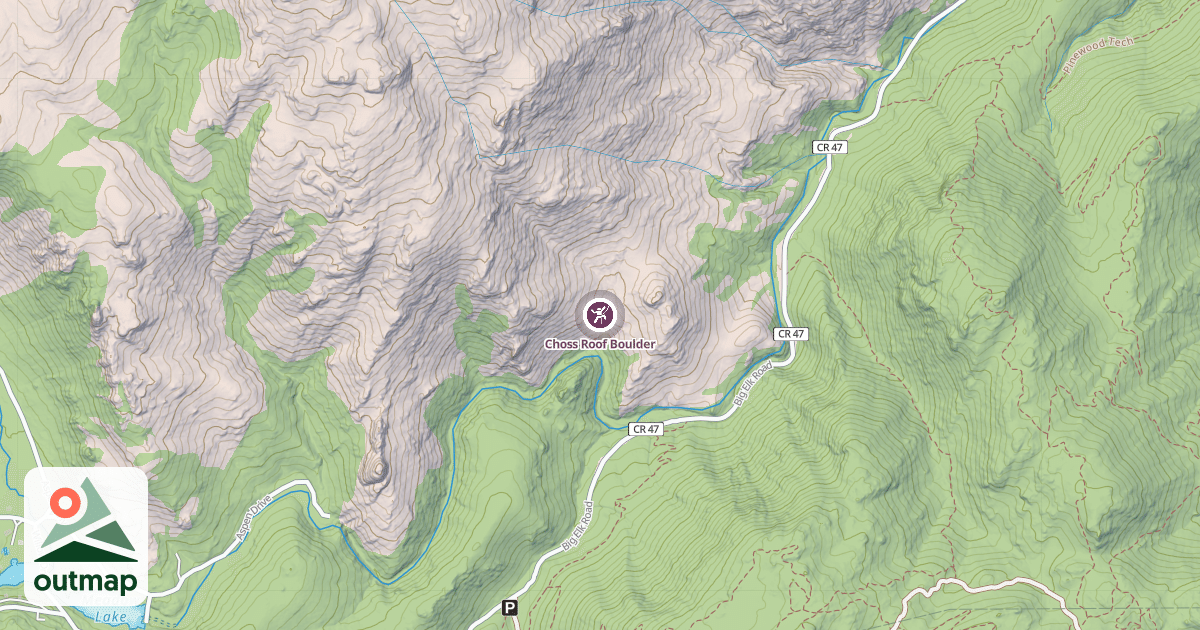 Map of Choss Roof Boulder