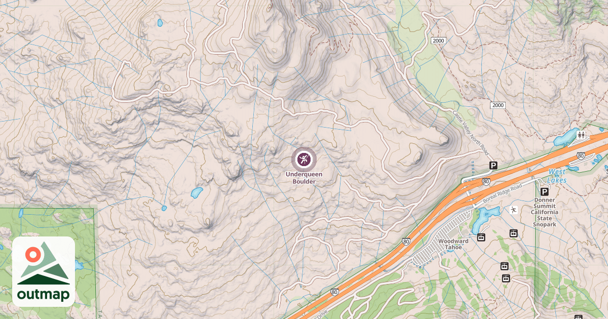 Map of Underqueen Boulder