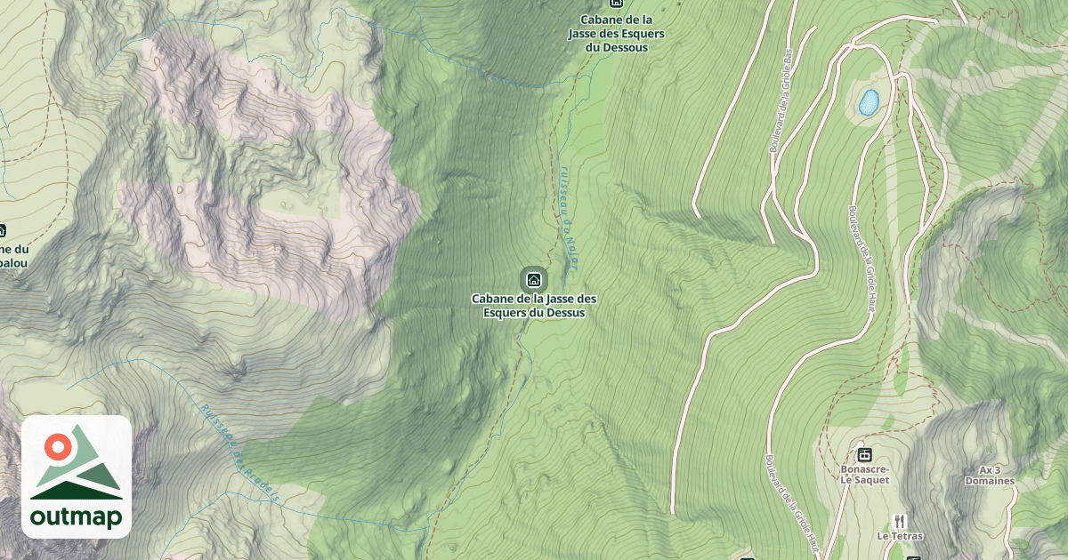 Map of Cabane de la Jasse des Esquers du Dessus