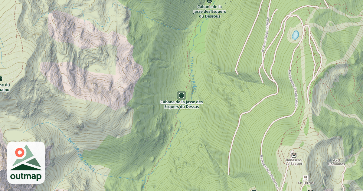 Map of Cabane de la Jasse des Esquers du Dessus