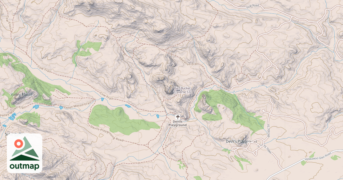 Map of Barf Bucket Traverse