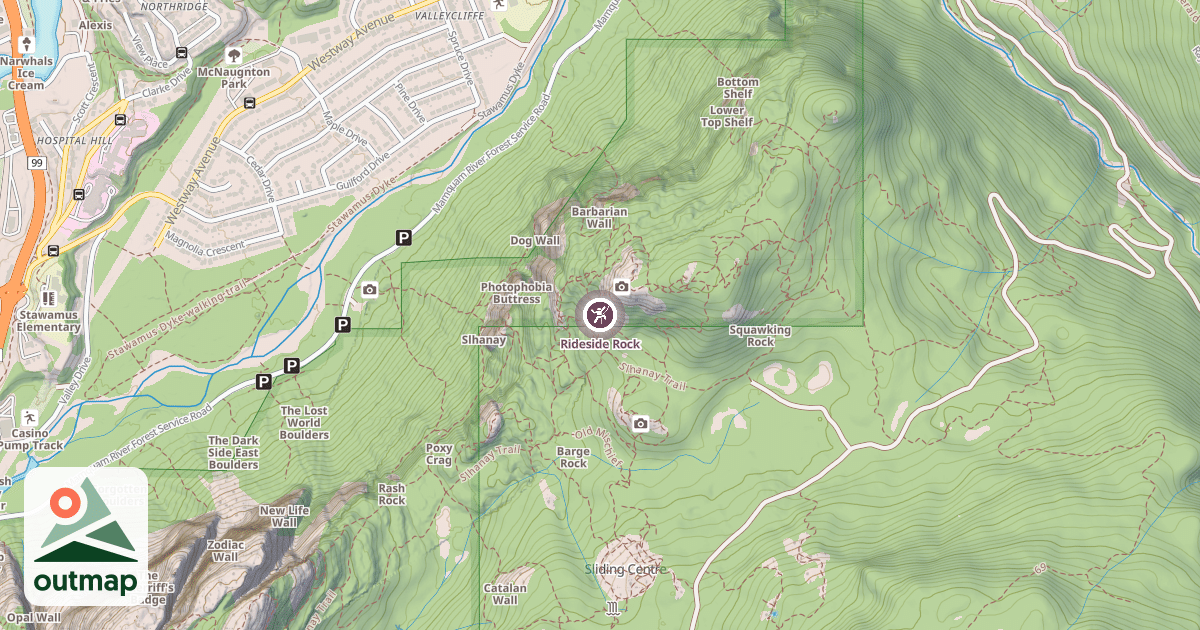 Map of Rideside Rock