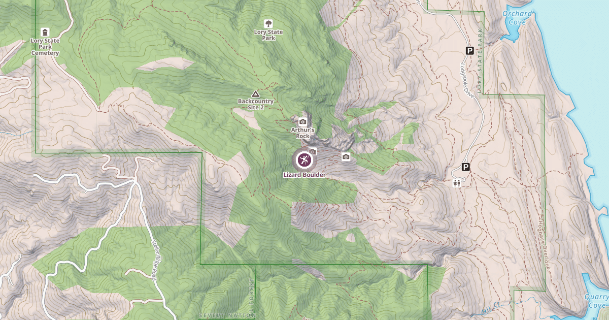 Map preview of Lizard Boulder