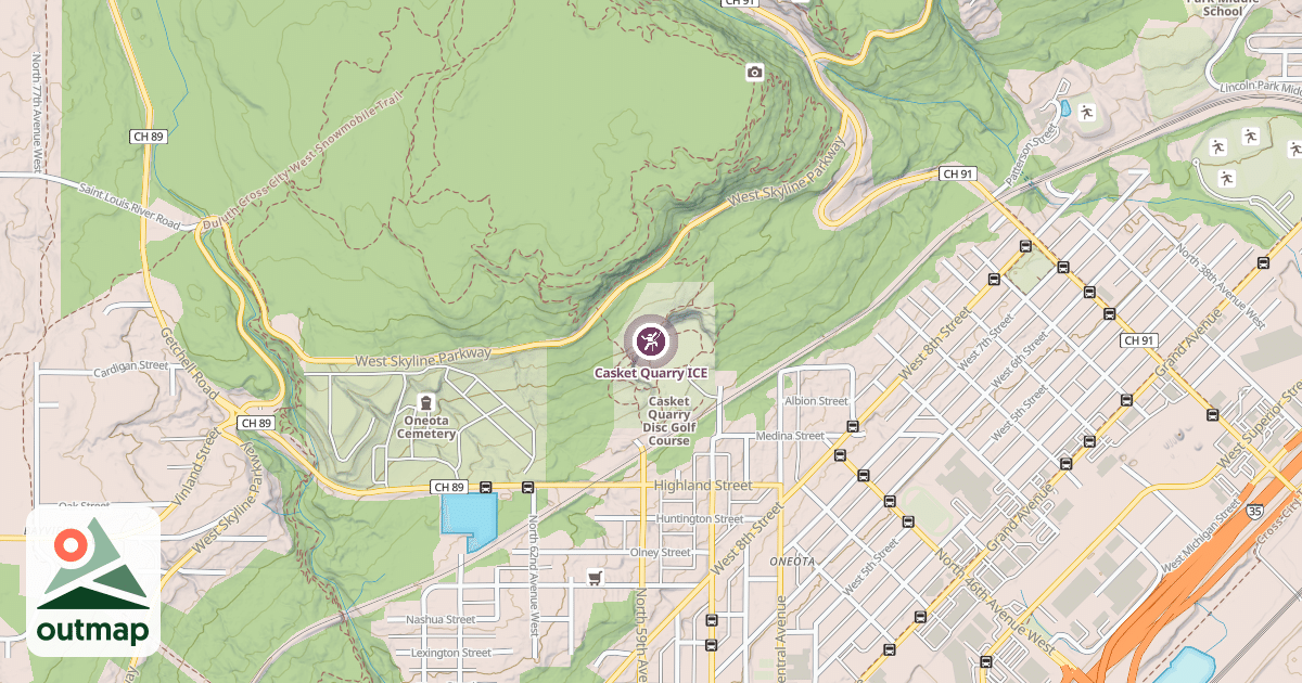 Map of Casket Quarry ICE