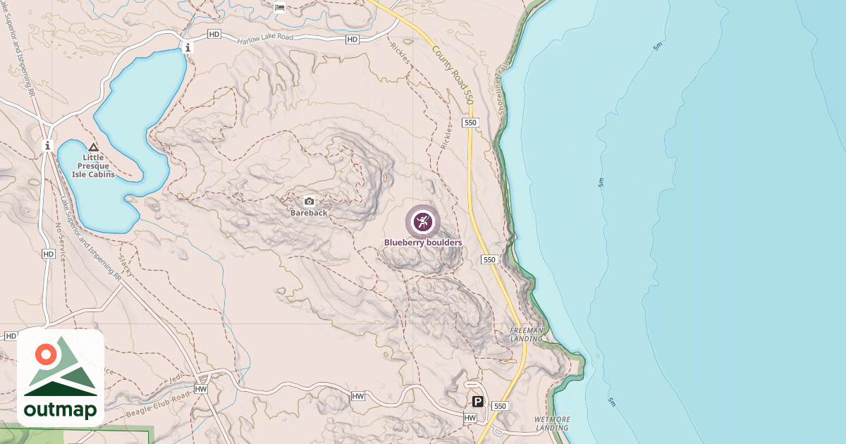Map of Blueberry boulders