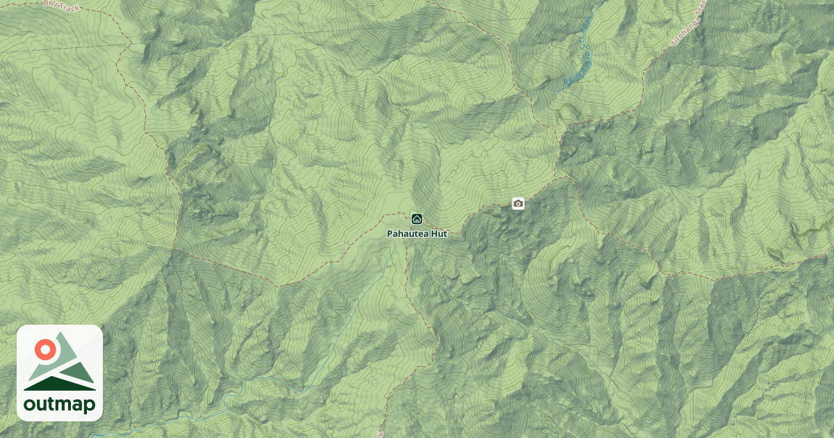 Map of Pahautea Hut