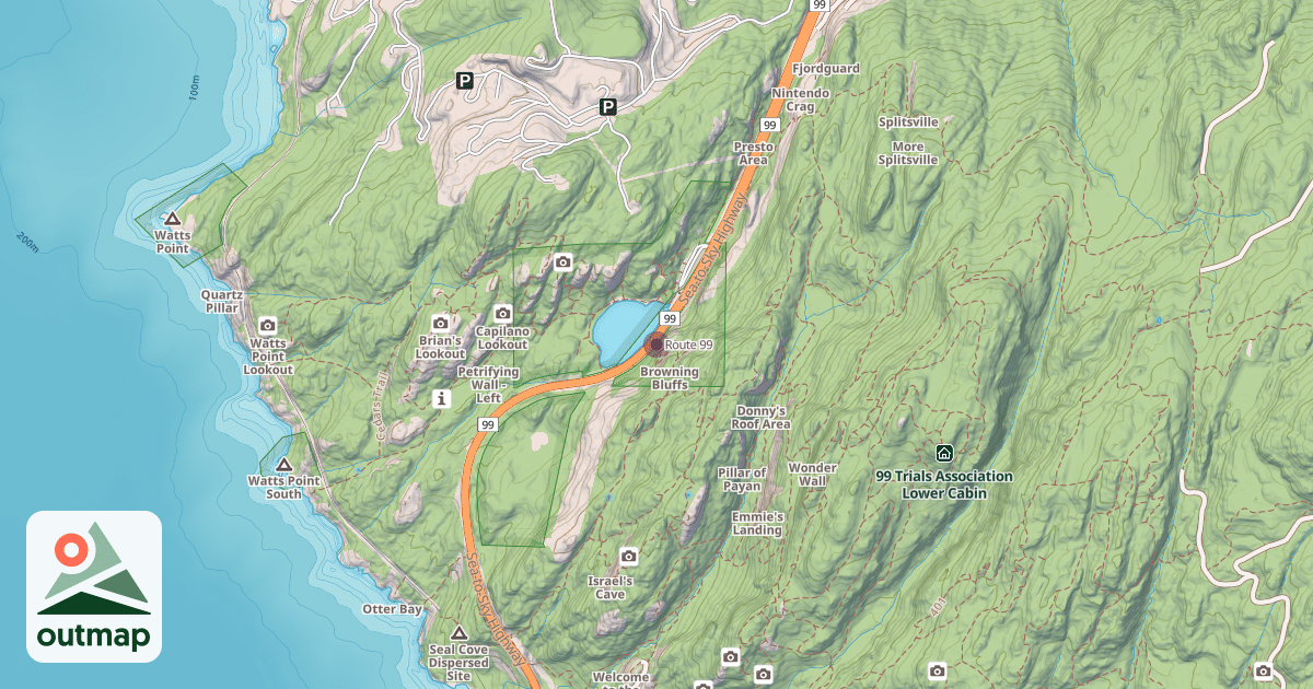 Map of Route 99