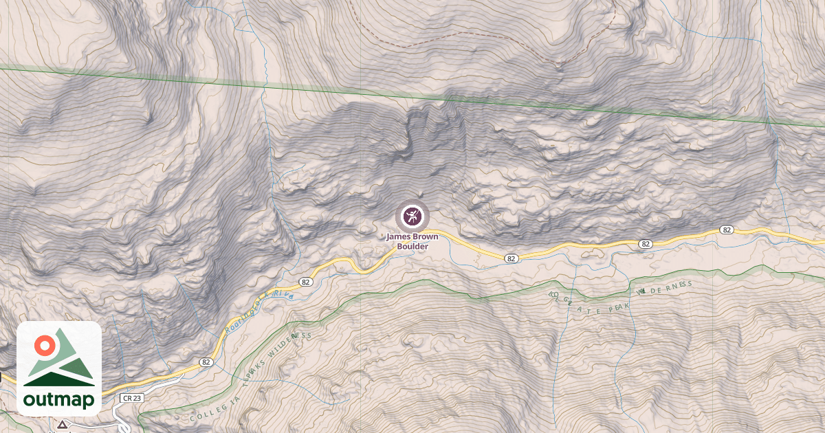 Map of James Brown Boulder