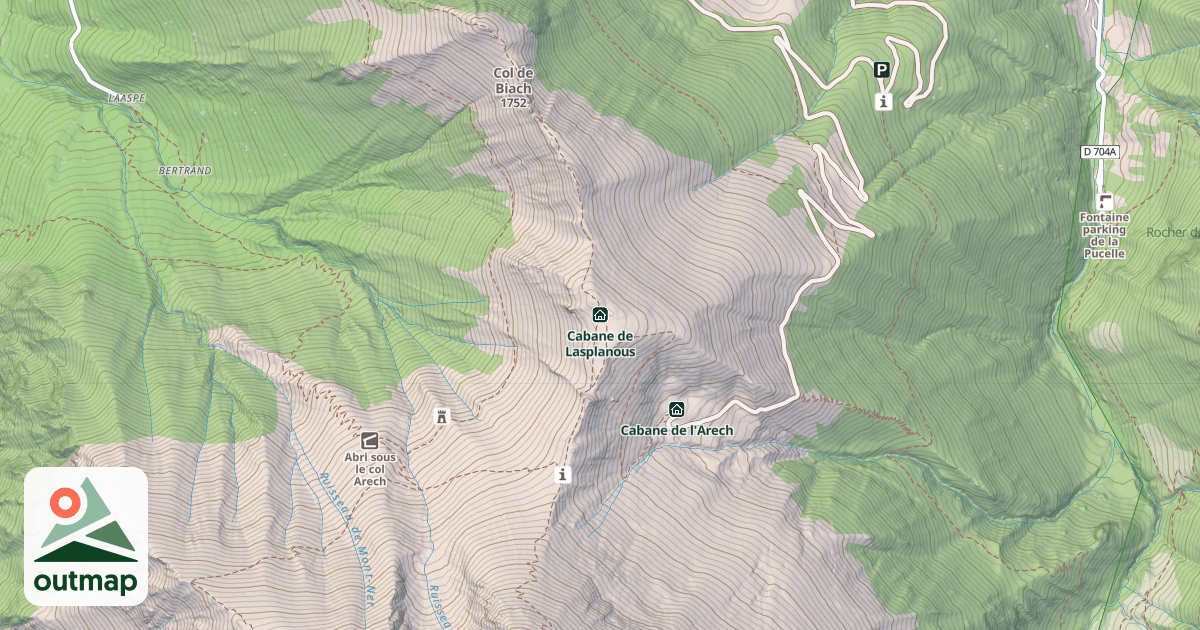 Map of Cabane de Lasplanous